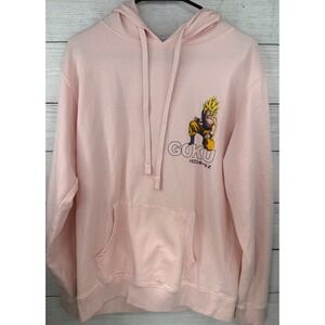 Dragon Ball Z Goku Pink Hoodie Super Saiyan‎ Anime Pullover Sweatshirt Medium